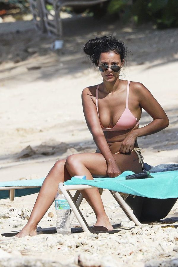 Maya Jama looking perfect at beach wearing hot bikini