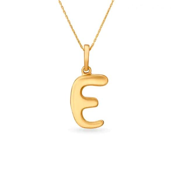 Letter Perfect 'E' Gold Pendant