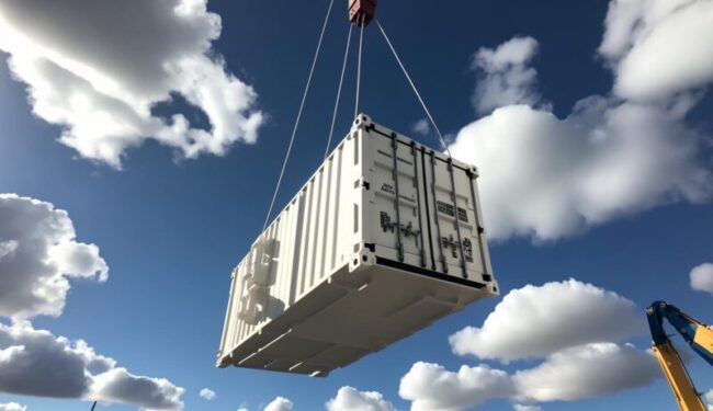container in the air